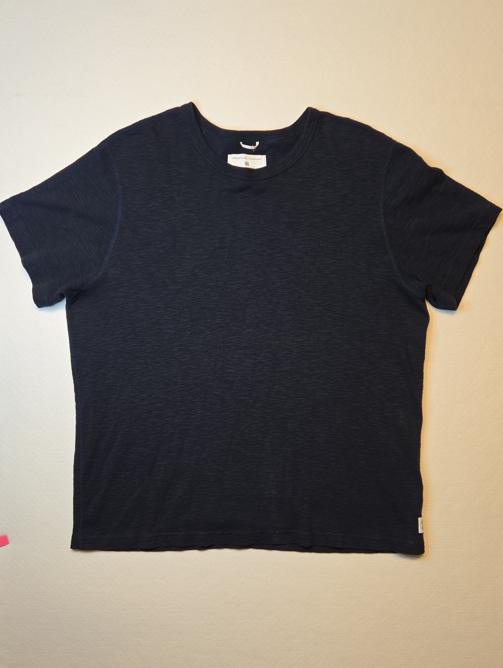 Reigning Champ Navy Blue  Short-Sleeve Stretch Crewneck T-Shirt